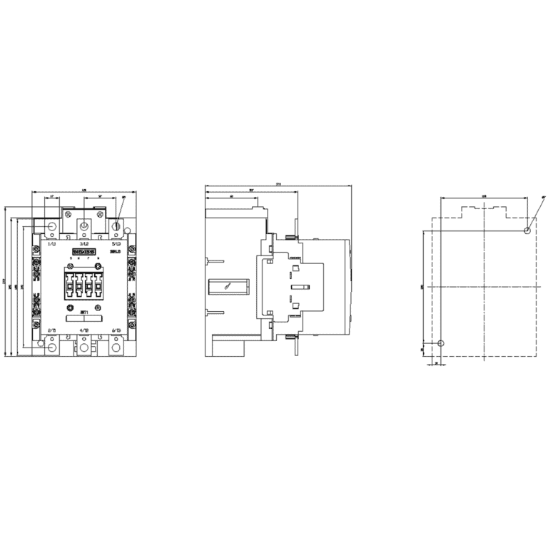 Siemens 3RT1056-6AP36 kontaktor 185A 90kW 220-240V AC/DC 2NO+2NC 3P - Image 4