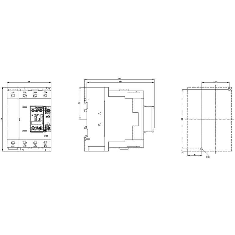 Siemens 3RT2346-1AP00 Kontaktor 140A 400V 40°C 4P 230V AC 1NO+1NC S3 - Image 2