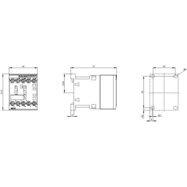 Siemens kontaktor | 4kW 9A 4P 48V AC 50/60Hz 2NO+2NC S00 3RT2516-1AH00 - Image 2