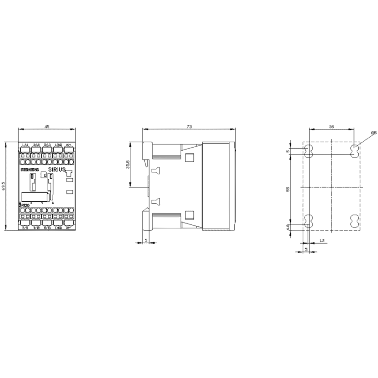 Siemens 3RT2016-2BB41 Kontaktor 4kW 9A 3P 24V DC 1NO - Image 4