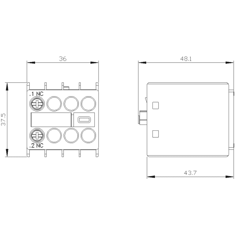 Siemens čeoni pomoćni kontakt | 1NC 3RH2911-1HA01 - Image 2