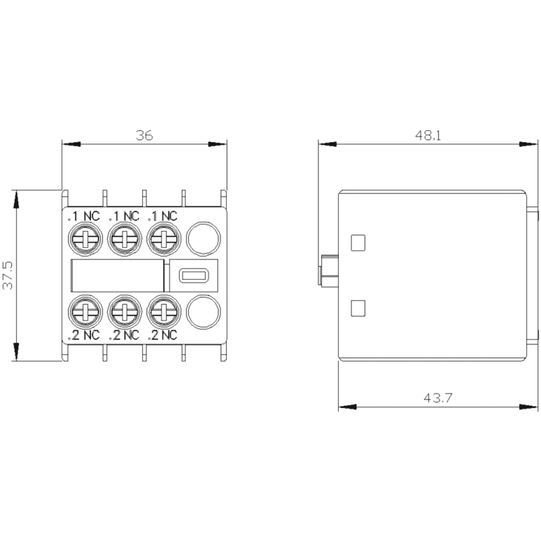 Siemens 3RH2911-1HA03 čeoni pomoćni kontakt 3NC za kontaktore - Image 2