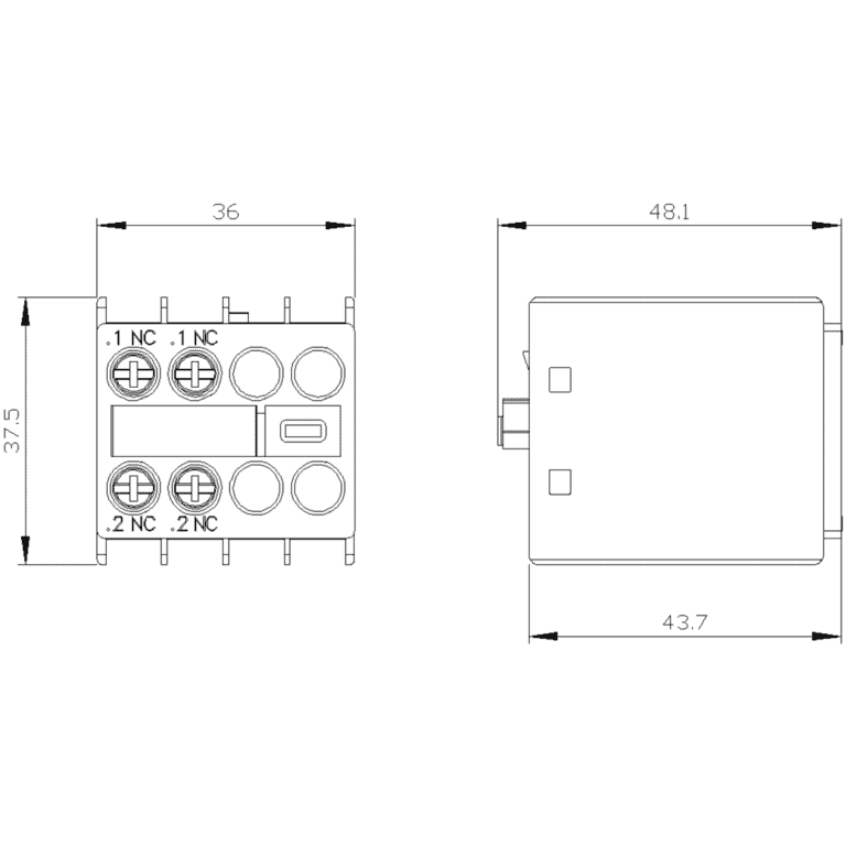 Siemens čeoni pomoćni kontakt | 2NC 3RH2911-1HA02 - Image 2