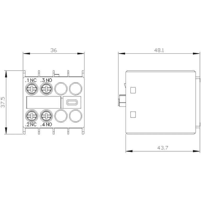 Siemens 3RH2911-1HA11 čeoni pomoćni kontakt 1NO+1NC - Image 2