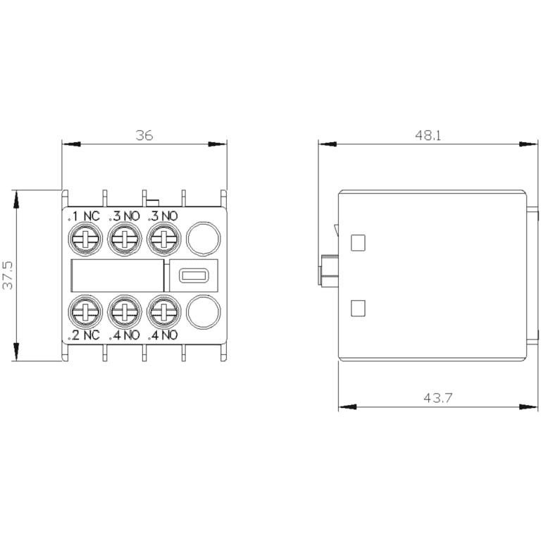 Siemens čeoni pomoćni kontakt | 2 NO + 1 NC, 3RH2911-1HA21 - Image 2
